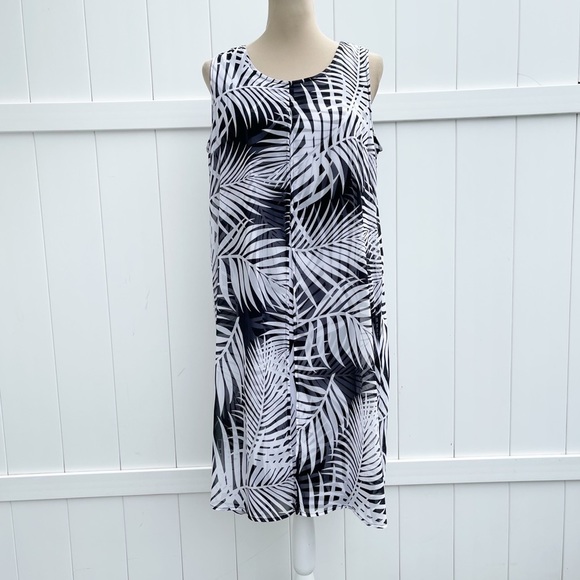 Susan Graver Women Palm Print dress Sz M - Picture 3 of 15
